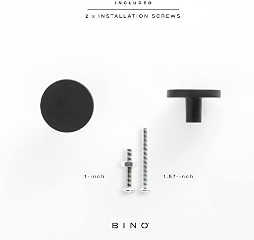 Дръжки за шкафове BINO 6 в опаковка - Диаметър на 1,22 инча (31 mm), Черен Мат Дръжки за шкафа за писалки чекмеджета шкафа и чекмеджето