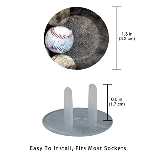 В едър план капачки за ключове за мръсни бейзболни топки 12 броя в опаковка - Защитни капачки за контакти, за деца – Здрави