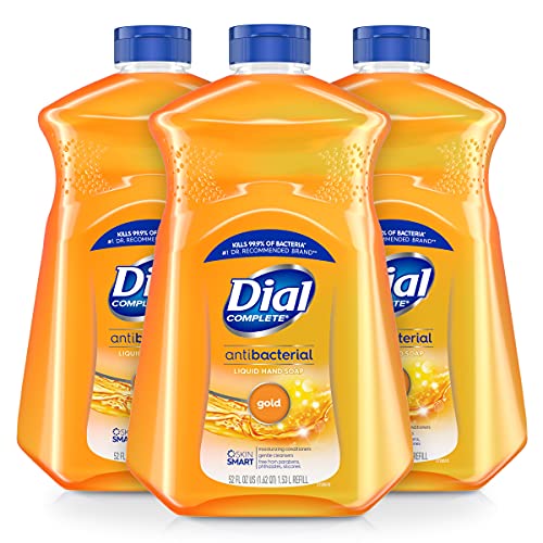 Комплект за презареждане антибактериален течен сапун за ръце Dial Complete, Злато, 52 течни унции (опаковка от 3 броя)