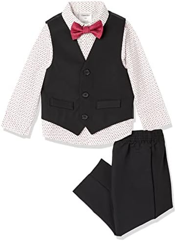 Гала комплект от 4 теми за малки момчета на Calvin Klein, включващ риза с папийонка, на костюм-яке и панталон
