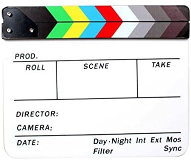 Andoer Акрилна Облицовки За Сухо Изтриване Режиссерского Филм Movie Clapper Board Slate 9,6 11,7 с Цветни Пръчици за хранене