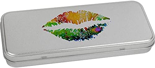 Метална Лидице кутия за канцеларски материали Azeeda Цветни устни на панти /Кутия за съхранение (TT00151810)