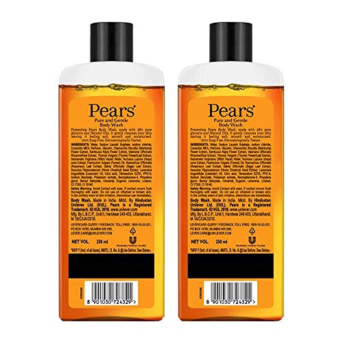 Чист и нежен гел за душ Pears, 250 мл (опаковка от 2 броя)