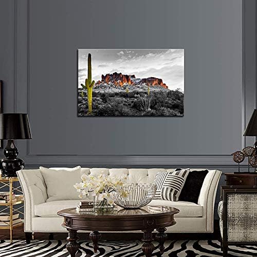 Biuteawal Суеверия Планината Залез Стени Книга за Изкуството на Аризона Западната Пустиня Кактус Пейзаж Картини на Платно Книги За Изкуството