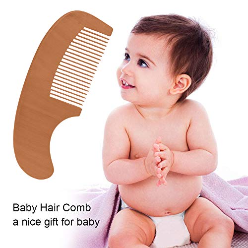 Детска Гребен за Коса Baugger С Дървена Дръжка Мини-Детска четка за коса да се масажира Кожата на Главата на Бебето
