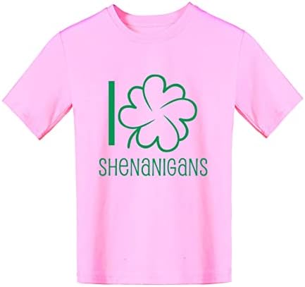 2023 Летни Детски Тениски за малки Момичета И Момчета, Пролет-Лято с принтом Ден на Свети Патрик, Памучен Тениска с Къс Ръкав, 7 Младежки