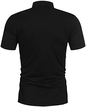 Poriff Мъжки Ежедневни Базова Тениска с високо Воротом, Оборудвана Пуловер, Леки Блузи С Къс Ръкав