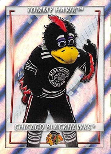 Стикер Topps NHL 2020-21 105 Фолио-талисман Tommy Hawk Хокейна стикер Чикаго Блекхоукс от алуминиево фолио (мини, Тънка, отслаивающаяся