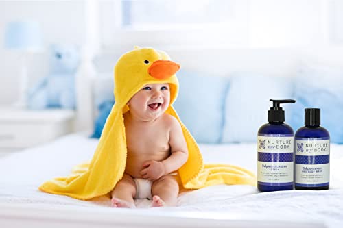 Nurture My Body - Естествен детски шампоан и средство за измиване на тялото без ароматизатори | Без сулфати, SLS и фталатов | 8 унции