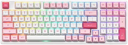 Безжична ръчна клавиатура Akko 2,4 G, 3098B Prunus Lannesiana с RGB подсветка, детска клавиатура Hotswap, Bluetooth / Жичен с клавишными
