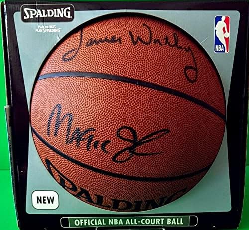 Меджик Джонсън, Джеймс Уорти Майкъл Томпсън подписа договор с Сполдингом по баскетбол NBA (JSA) - Баскетболни топки с автографи