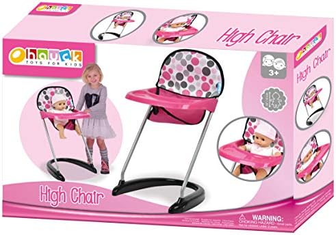 Столче за хранене на кукли Hauck Pink Dot с Предно Тавата и Обезопасителни колани, Многоцветен