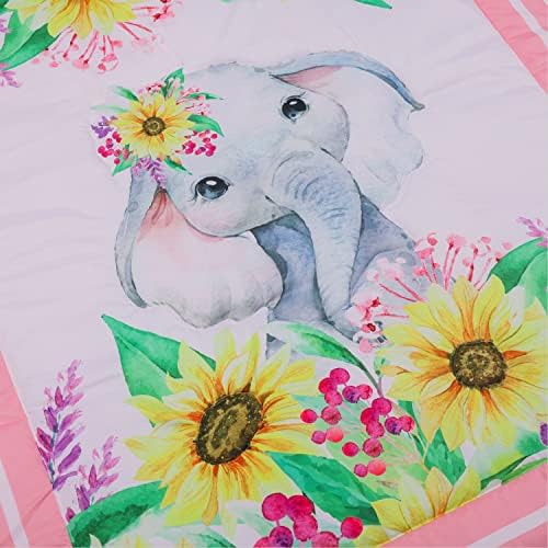 Комплект спално бельо в яслата с цветен модел на Слон за момичета - 7 теми-Комплект спално бельо под формата на Семки От Слон
