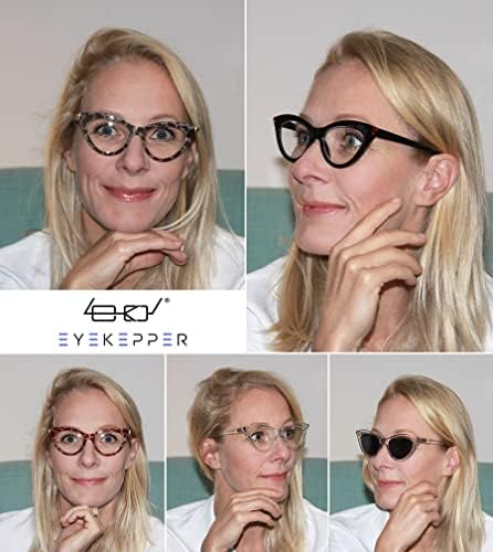 Eyekepper 5 Опаковки Очила за четене за Жени стил Котешко око, Женски Ридеры + 1,75