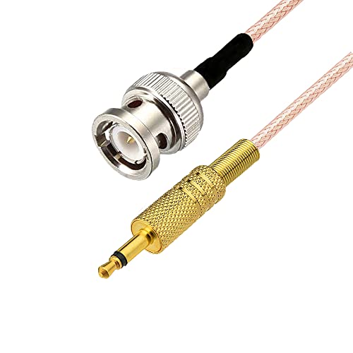 Включете RedYutou BNC 3,5 мм (1/8 ) Моно TS Стерео Plug Коаксиален аудио кабел за захранване 50 Ома 12 инча
