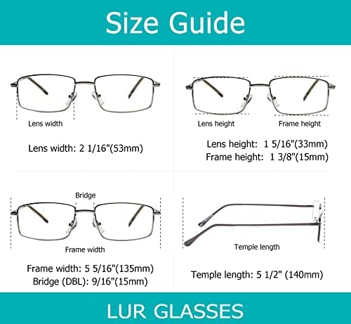 LUR 3 опаковки на метални очила за четене + 4 опаковки класически очила за четене (само 7 двойки ридеров + 1,75)