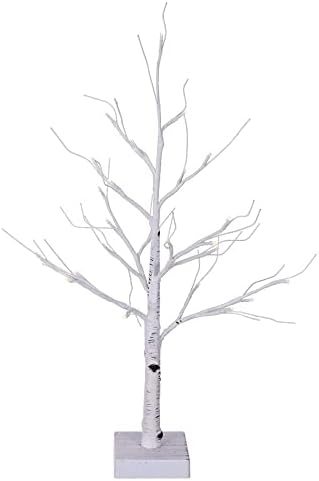 Бяло березовое дърво Vickerman 3', топли бели 3 мм широкоъгълни led светлини.