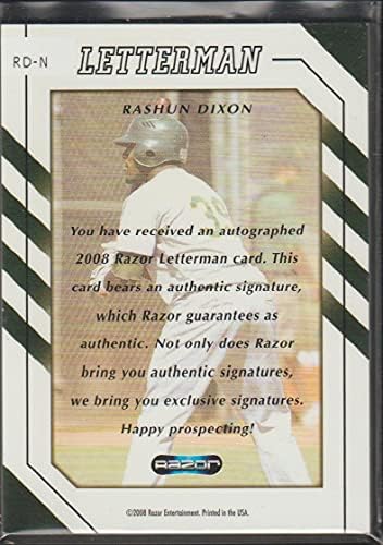 Рашун Диксън (Бейзболна картичка) 2008 Разор Летърман - [Базата] RD-N