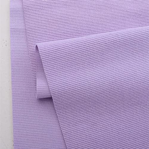 Маншет от плетиво тъкан TinaKim в рубчик за шивашки сако с деколте на колана (43x20 инча, 79 лилаво)