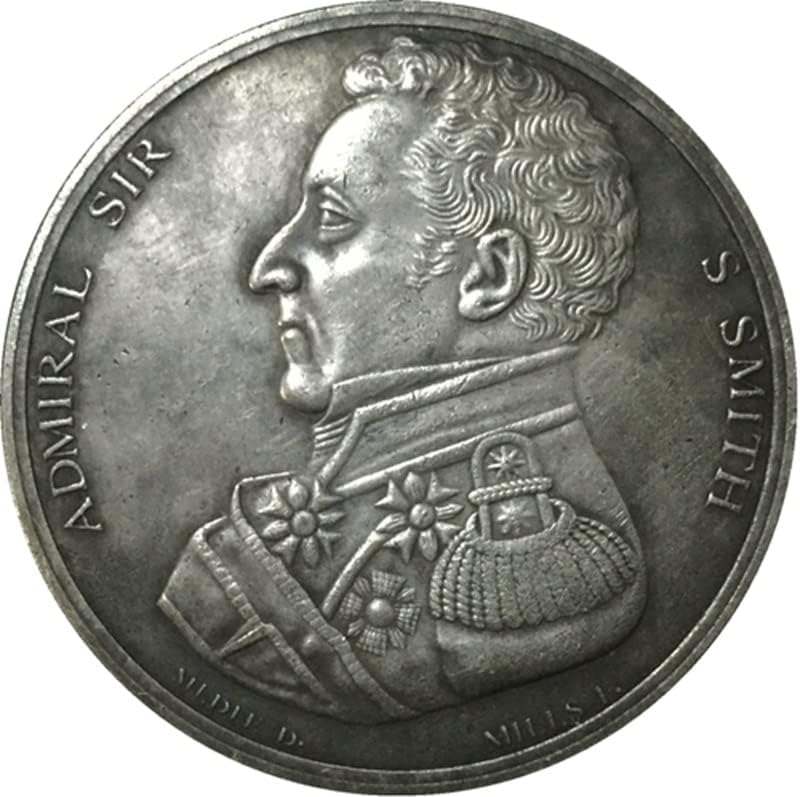 Британски Монети 1799 Г. От Чиста Мед със сребърно покритие Колекция от Антични Сребърни Доларови монети
