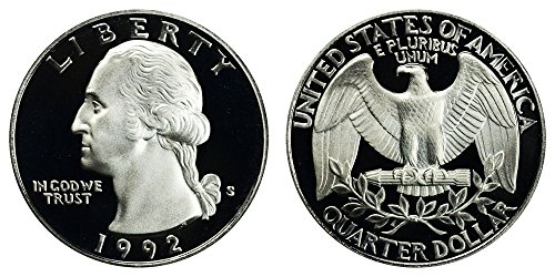 Монетен двор на САЩ, 1992 г., С Дълбока Камеей Washington Silver Proof Quarter DCAM