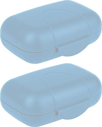 OFXDD Контейнер за сапун за пътуване - Опаковки от 2-те пластмасови парчета Сапун - Размерът на кутиите за сапун за къмпинг