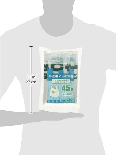 Торби за боклук Nihon Giken Kogyo NNY-42G с дръжка, прозрачна, 1,1 литра (45 литра), Дебелина: 0,0006 инча (0,015 мм), лесно се закрепва,