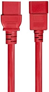 Захранващ кабел Monoprice - 3 метра - Червен | 14AWG за PDU 15A (IEC 60320 C13 - IEC 60320 С20)