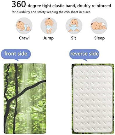 Чаршаф за легло в стила на тропическите гори, Стандартен чаршаф за матрак на детско креватче от ултра Мек материал - чудесно за стая