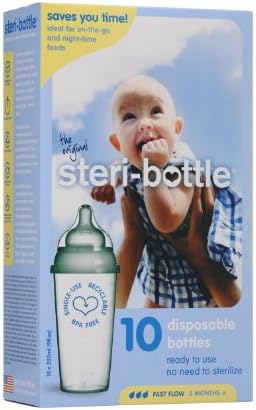 Готови за използване за еднократна употреба бебешки бутилки Steribottle, брой 10 броя в опаковка Steri-Bottle