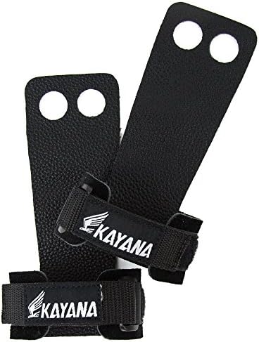Кожени гимнастически скоби KAYANA с 2 дупки за ръце, Защита на ръцете и подкрепа за китките за по-тренировки, kettlebells, набирания,