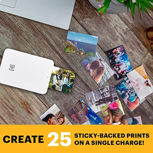 Мобилен цветен фотопринтер KODAK Step Slim Instant – Безжичен печат на снимки с размер 2x3 инча на хартия Zink с устройства с iOS