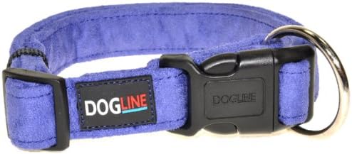 Нашийник за кученца Dogline от 15 до 25 инча Comfort с мека подплата от микрофибър и найлонови увеличаване, Голям, ширина 1 сантиметър,