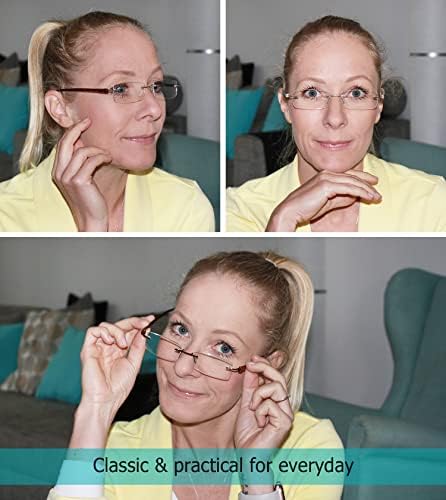 LUR 3 опаковки на метални очила за четене + 7 опаковки очила за четене без рамки (общо 10 двойки ридеров + 0,75)