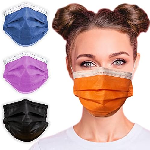 3-Слойная дишаща еднократна маска за лице (Лавандово-лилава) - Произведено в САЩ - Удобна еластична ушна контур | Нетъкан полипропилен