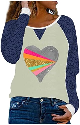 Тениска с изображение на Розово Сърце за Жени, в началото на с кръгло деколте и Дълъг Ръкав, Вязаная на една Кука, Лейси Отворена Риза,