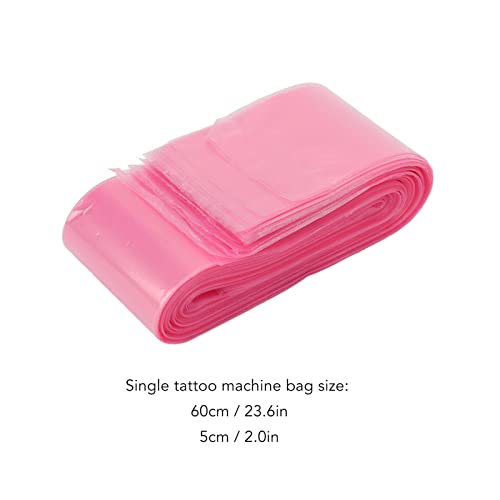100 Бр Калъфи за кабел със скоба за татуировки Розови Полупрозрачни за Еднократна употреба Хигиенни Ръкави За Кабел Със Скоба за Татуировки
