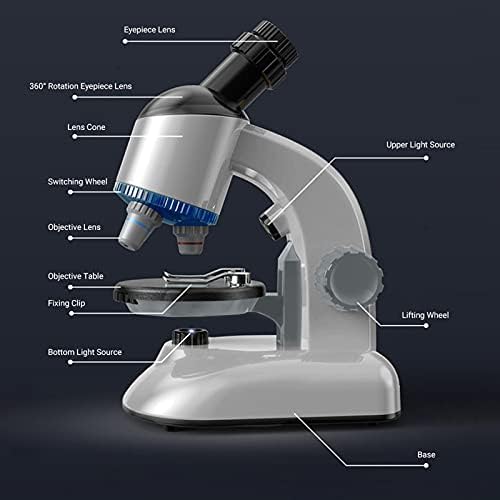 Оптичен Микроскоп Jieoto за деца, 40X 100X 1200X С Голямо увеличение, Микроскоп за начинаещи, Мобилен Титуляр– Комплект за научен експеримент