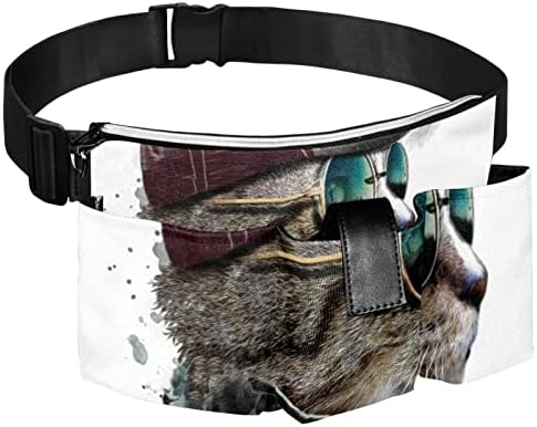 Поясная чанта Cool Cat Animal Waist хюмнетка-Пътна чанта, Поясная чанта за жени и Мъже, Скъпа Поясная чанта за туризъм, къмпинг,