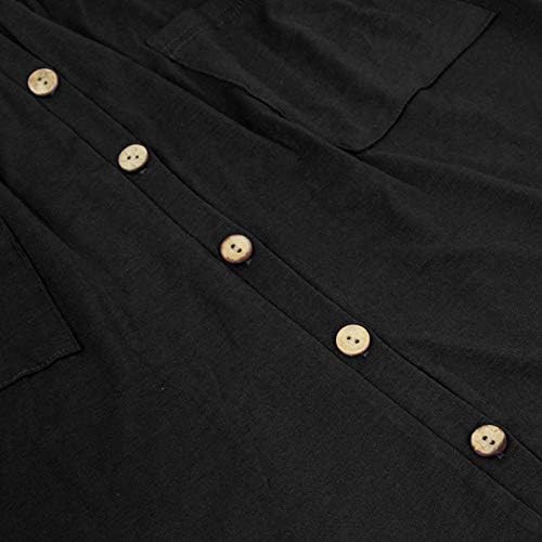 Ежедневното Midi-рокля Трапецовидна форма копчета с дълъг ръкав GORLYA за момичета и джобове за деца от 4-12 години