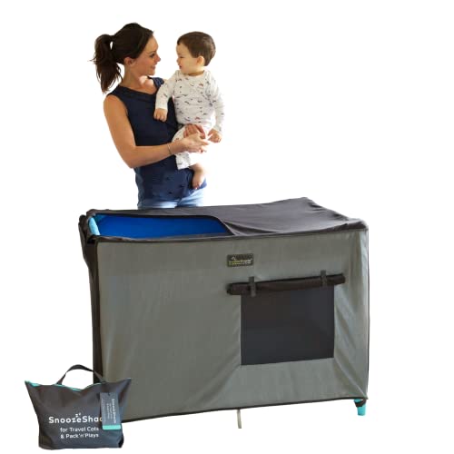 Затемненная палатка SnoozeShade Pack and Play - Балдахин за детско креватче за дете, отличена с награди и доказан за сигурност, необходими