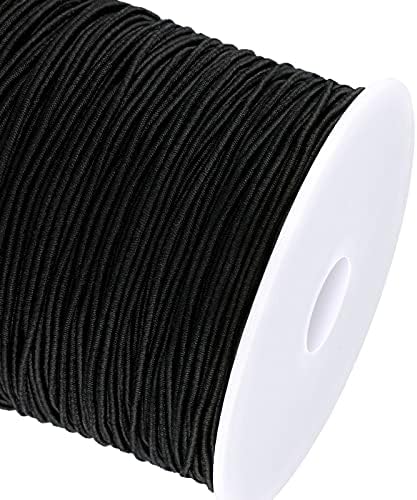 Черна еластична конец за гривни 1 мм Еластичен кабел конец за бижута 100 метра