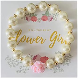 Оферта Момичета-момичета цвете Подаръци Момиче-Цветочнице Перлени Гривни от Булката