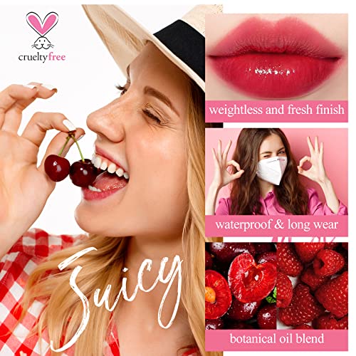 Комплект за оцветяване на устните 6 Цвята, Корейски Блясък за устни, Мини-Течна Червило за оцветяване на устните, Многоцелеви Цвят