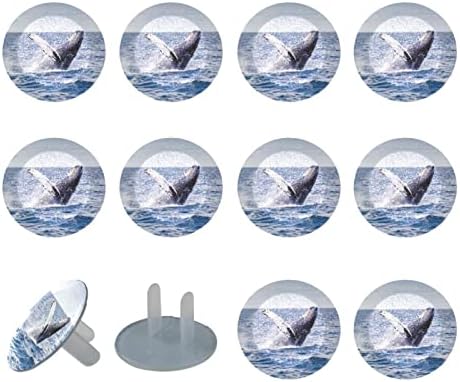 Капачки за контакти (12 броя в опаковка), Защитни капачки За электрозащиты Предотвратяват Опасността от токов удар, Риба-кит
