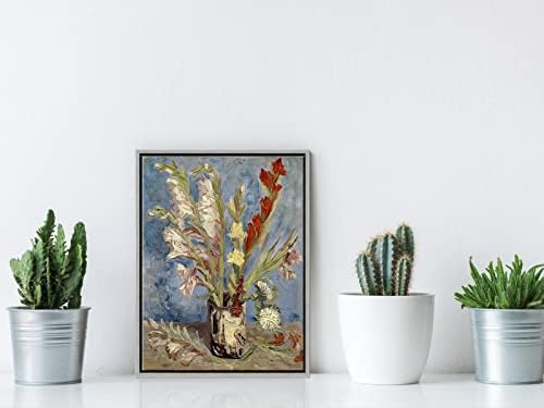 Wieco Художествена Стенни Ваза в рамка с Гладиолусами и Порцеланови Астри от Van Gogh Модерни Флорални Щампи върху Платно Абстрактни