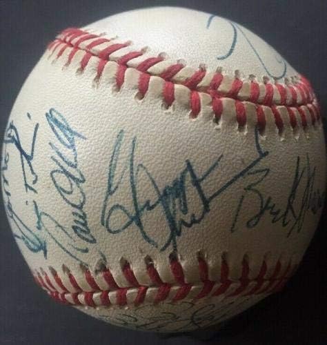 1994 Бейзбол екип на Янкис подписа договор с Джордж Стейнбреннером Маттингли 24 Auto cbm COA - Бейзболни топки с автографи