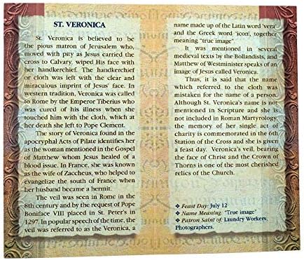 Уилям Дж. Хиртен Луксозна католически Светец картичка с Традиционните молитви (Св. Вероника)