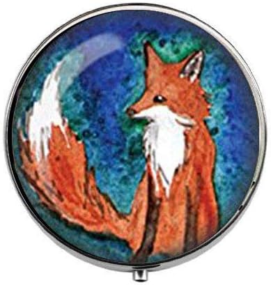 Реколта Художествена Лисица - Кутия за Хапчета Fox - Кутия за Хапчета Animal Art - Стъклена Кутия За Бонбони