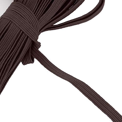 Еластична лента, гъвкава плоска еластична нишка, за дома (тъмно кафе цвят)